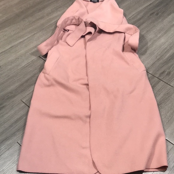 Missquided Mauve Pink Sleeveless Tie Front Duster with Pockets size 10 - Picture 9 of 13